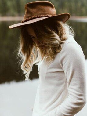 Minnetonka Brown Leather Fold Up Hat